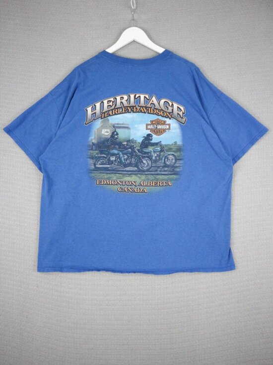 Harley-Davidson Other - Harley Davidson 2018 Edmonton Alberta Biker Tee Graphic Blue Mens 3XL